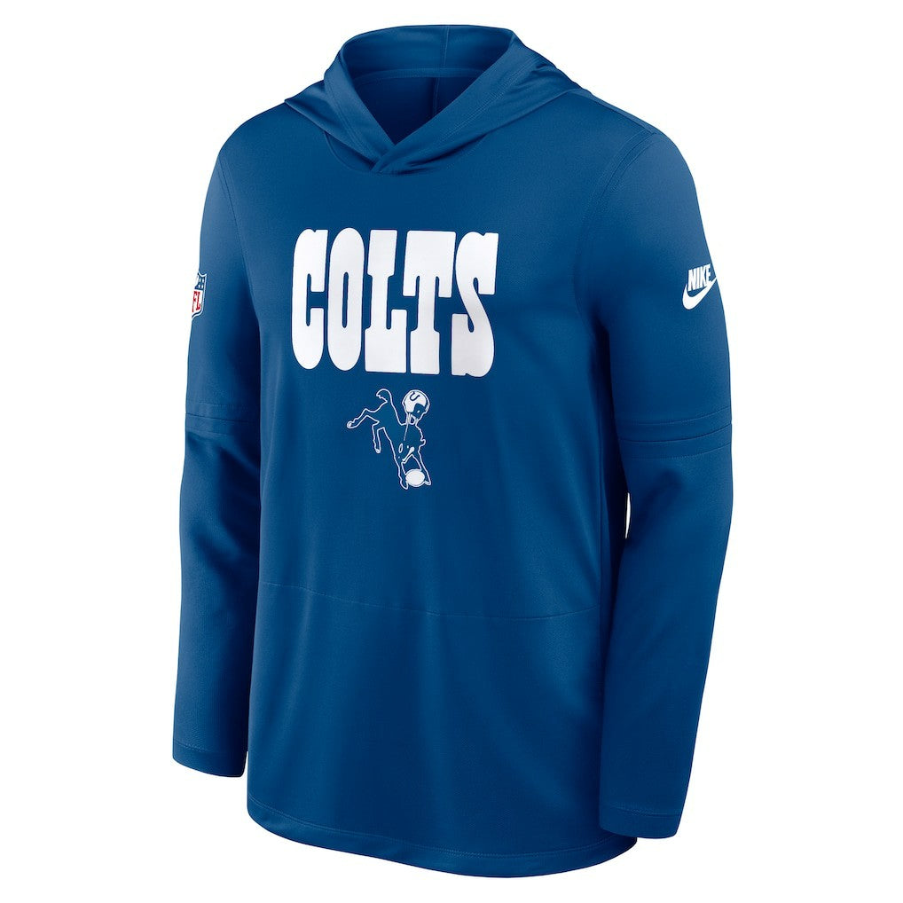 Indianapolis Colts Sideline Pass Accuracy Dri-FIT Long Sleeve Hoodie T-Shirt - Royal Hoodies