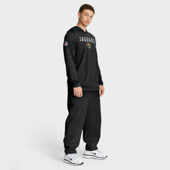 Jacksonville Jaguars Sideline Pass Accuracy Dri-FIT Long Sleeve Hoodie T-Shirt  - Black Hoodies