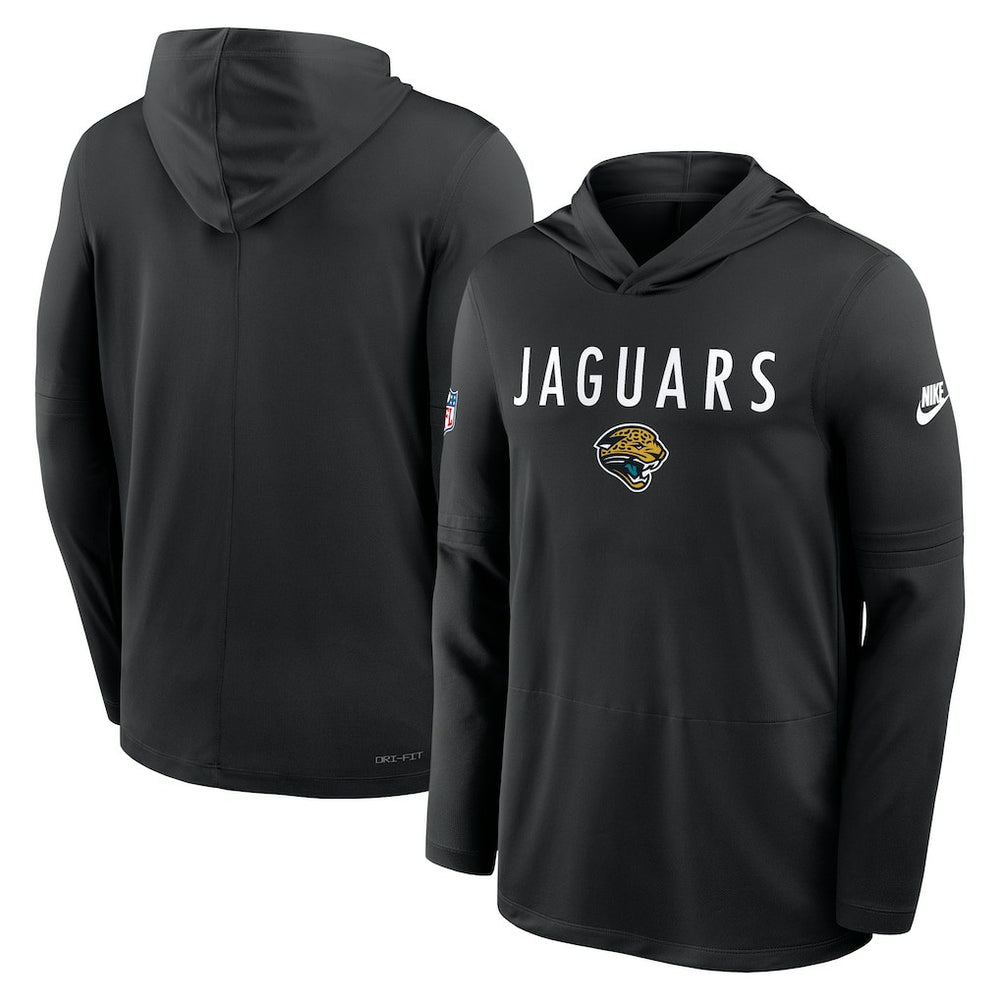 Jacksonville Jaguars Sideline Pass Accuracy Dri-FIT Long Sleeve Hoodie T-Shirt  - Black Hoodies