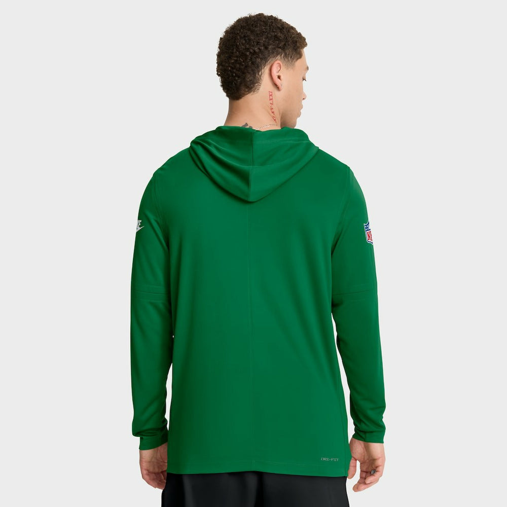 Philadelphia Eagles Sideline Pass Accuracy Dri-FIT Long Sleeve Hoodie T-Shirt  - Kelly Green Hoodies