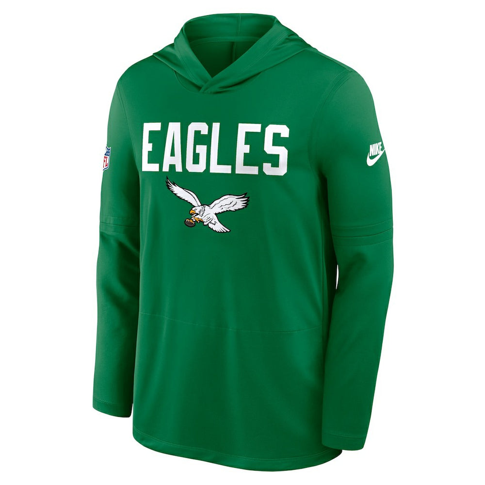 Philadelphia Eagles Sideline Pass Accuracy Dri-FIT Long Sleeve Hoodie T-Shirt  - Kelly Green Hoodies