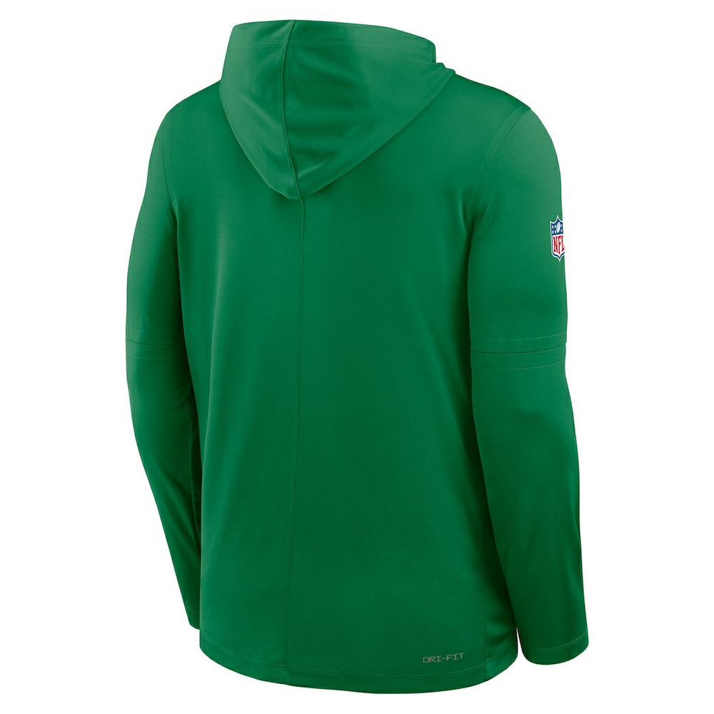 Philadelphia Eagles Sideline Pass Accuracy Dri-FIT Long Sleeve Hoodie T-Shirt  - Kelly Green Hoodies