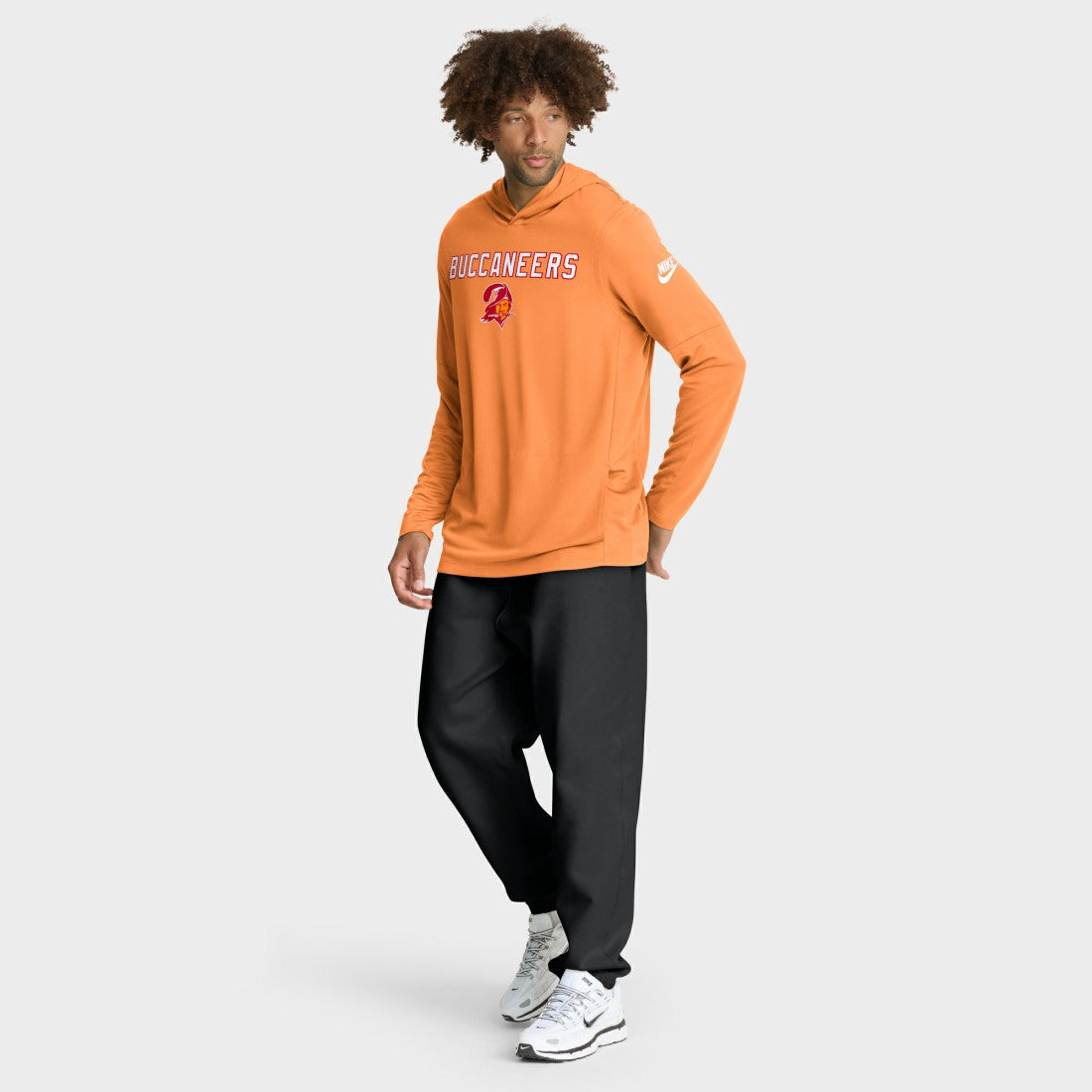 Tampa Bay Buccaneers Sideline Pass Accuracy Dri-FIT Long Sleeve Hoodie T-Shirt - Orange Hoodies