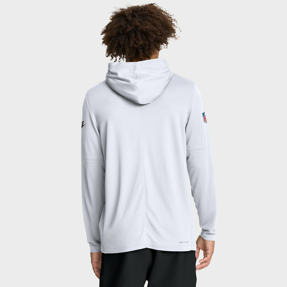 Cleveland Browns Sideline Pass Accuracy Dri-FIT Long Sleeve Hoodie T-Shirt - White Hoodies