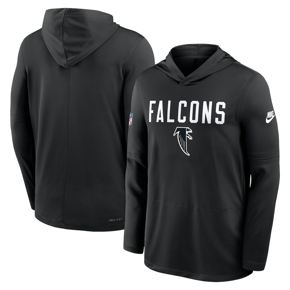 Atlanta Falcons Sideline Pass Accuracy Dri-FIT Long Sleeve Hoodie T-Shirt - Black Hoodies