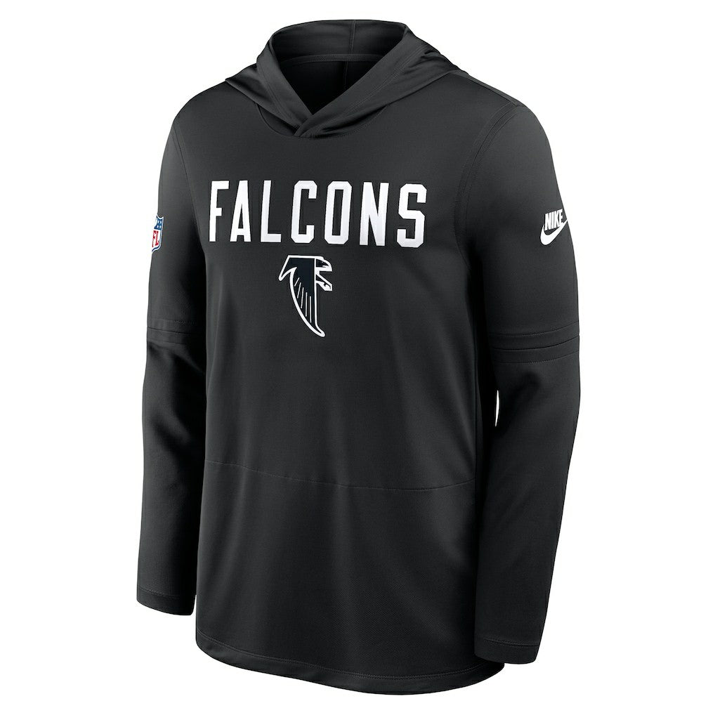 Atlanta Falcons Sideline Pass Accuracy Dri-FIT Long Sleeve Hoodie T-Shirt - Black Hoodies