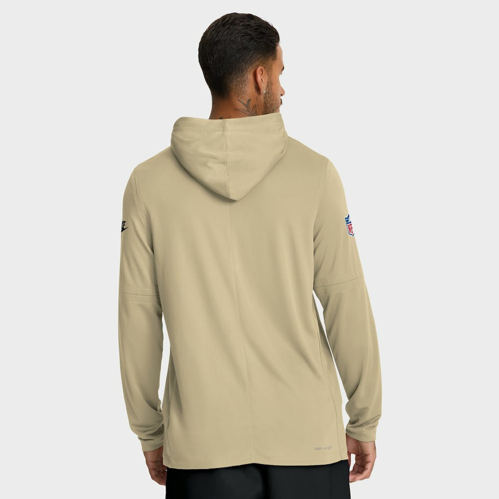New Orleans Saints Sideline Pass Accuracy Dri-FIT Long Sleeve Hoodie T-Shirt - Gold Hoodies