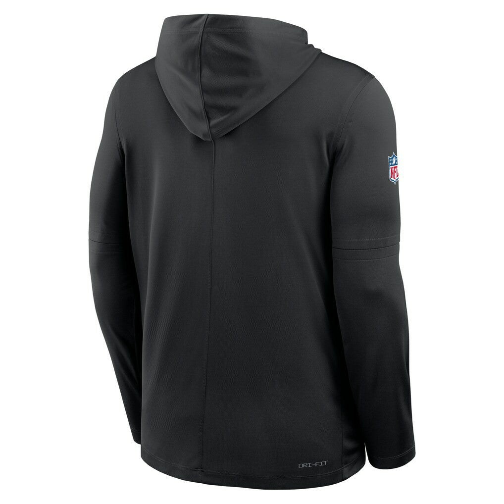 New York Jets Sideline Pass Accuracy Dri-FIT Long Sleeve Hoodie T-Shirt - Black Hoodies