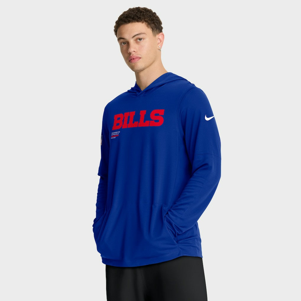 Buffalo Bills Sideline Pure Fury Performance Long Sleeve Hoodie T-Shirt - Royal Hoodies