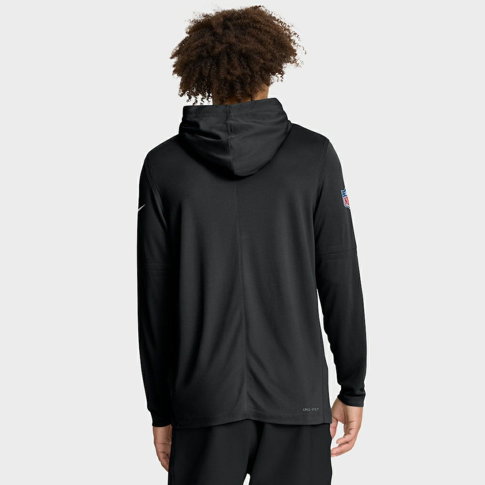 Carolina Panthers Sideline Pure Fury Performance Long Sleeve Hoodie T-Shirt - Black Hoodies