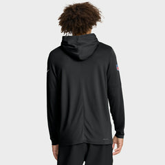 Carolina Panthers Sideline Pure Fury Performance Long Sleeve Hoodie T-Shirt - Black Hoodies