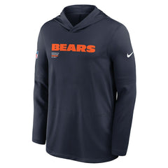 Chicago Bears Sideline Pure Fury Performance Long Sleeve Hoodie T-Shirt - Navy Hoodies
