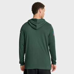 Green Bay Packers Sideline Pure Fury Performance Long Sleeve Hoodie T-Shirt - Green Hoodies