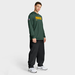 Green Bay Packers Sideline Pure Fury Performance Long Sleeve Hoodie T-Shirt - Green Hoodies