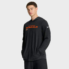 Cincinnati Bengals Sideline Pure Fury Performance Long Sleeve Hoodie T-Shirt - Black Hoodies