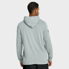 Las Vegas Raiders Sideline Pure Fury Performance Long Sleeve Hoodie T-Shirt - Silver Hoodies