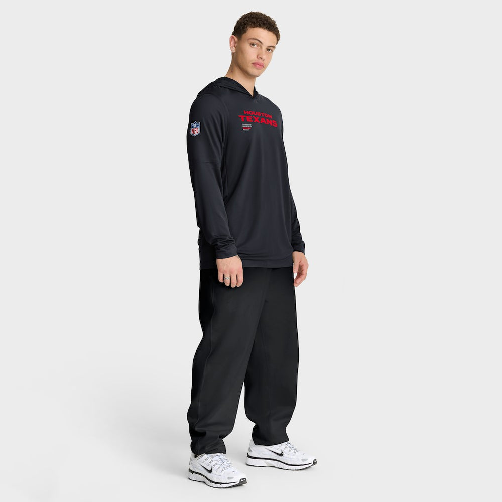 Houston Texans Sideline Pure Fury Performance Long Sleeve Hoodie T-Shirt - Navy Hoodies