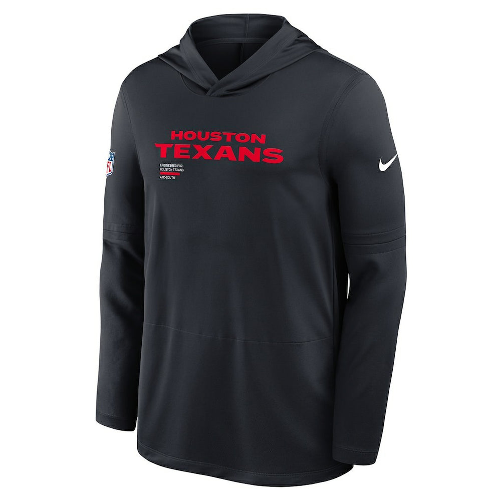 Houston Texans Sideline Pure Fury Performance Long Sleeve Hoodie T-Shirt - Navy Hoodies