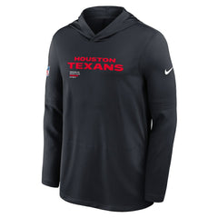 Houston Texans Sideline Pure Fury Performance Long Sleeve Hoodie T-Shirt - Navy Hoodies