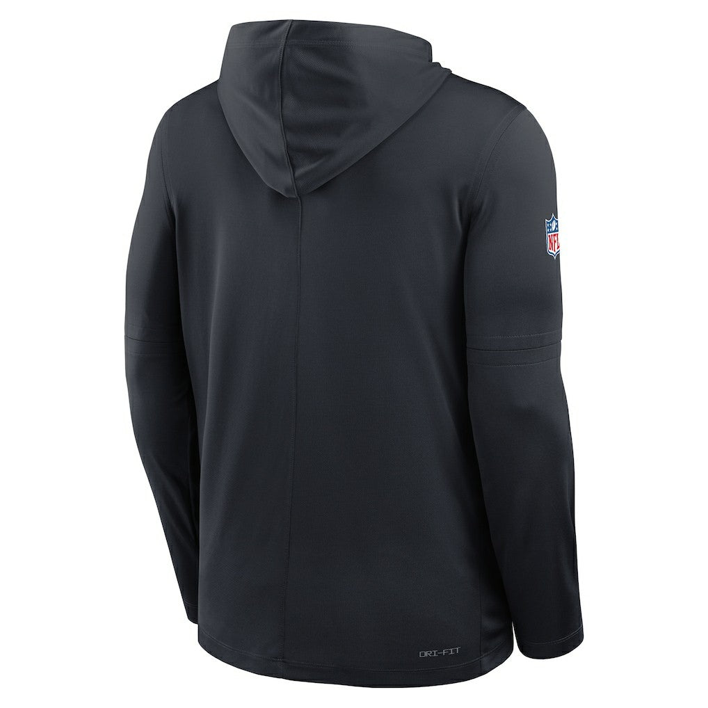 Houston Texans Sideline Pure Fury Performance Long Sleeve Hoodie T-Shirt - Navy Hoodies