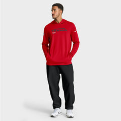 Houston Texans Sideline Pure Fury Performance Long Sleeve Hoodie T-Shirt - Red Hoodies