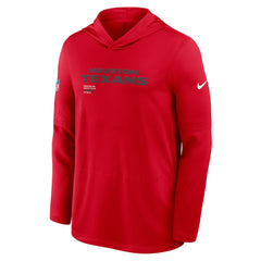 Houston Texans Sideline Pure Fury Performance Long Sleeve Hoodie T-Shirt - Red Hoodies