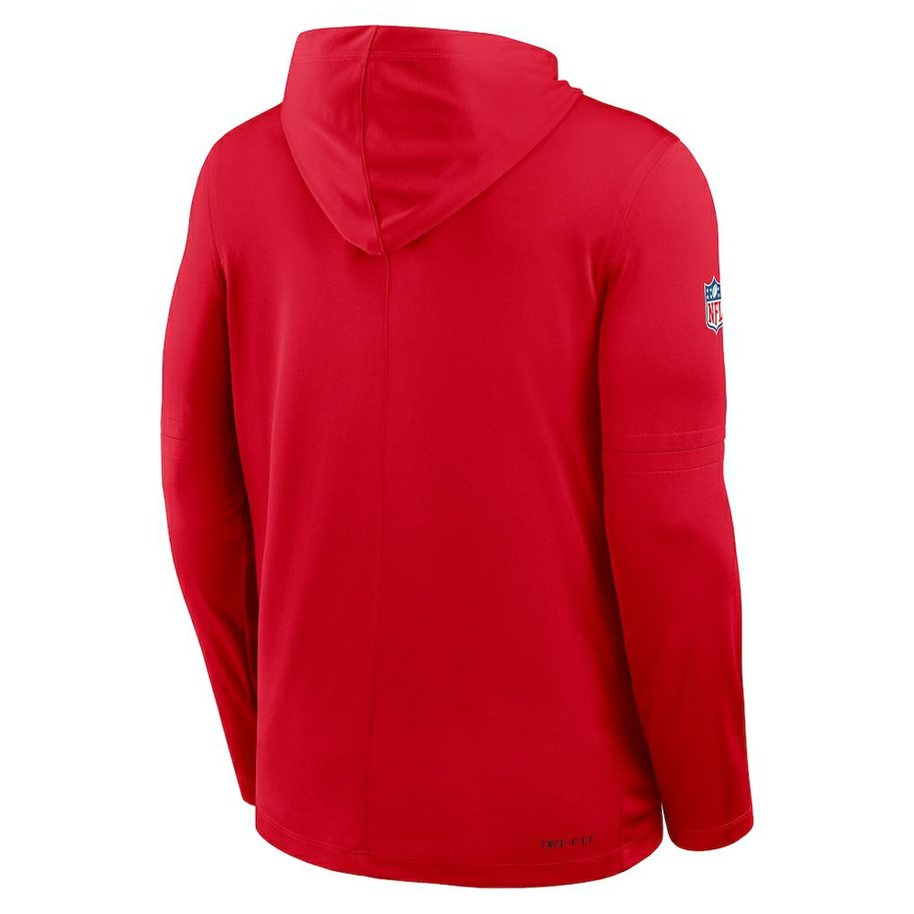 Houston Texans Sideline Pure Fury Performance Long Sleeve Hoodie T-Shirt - Red Hoodies