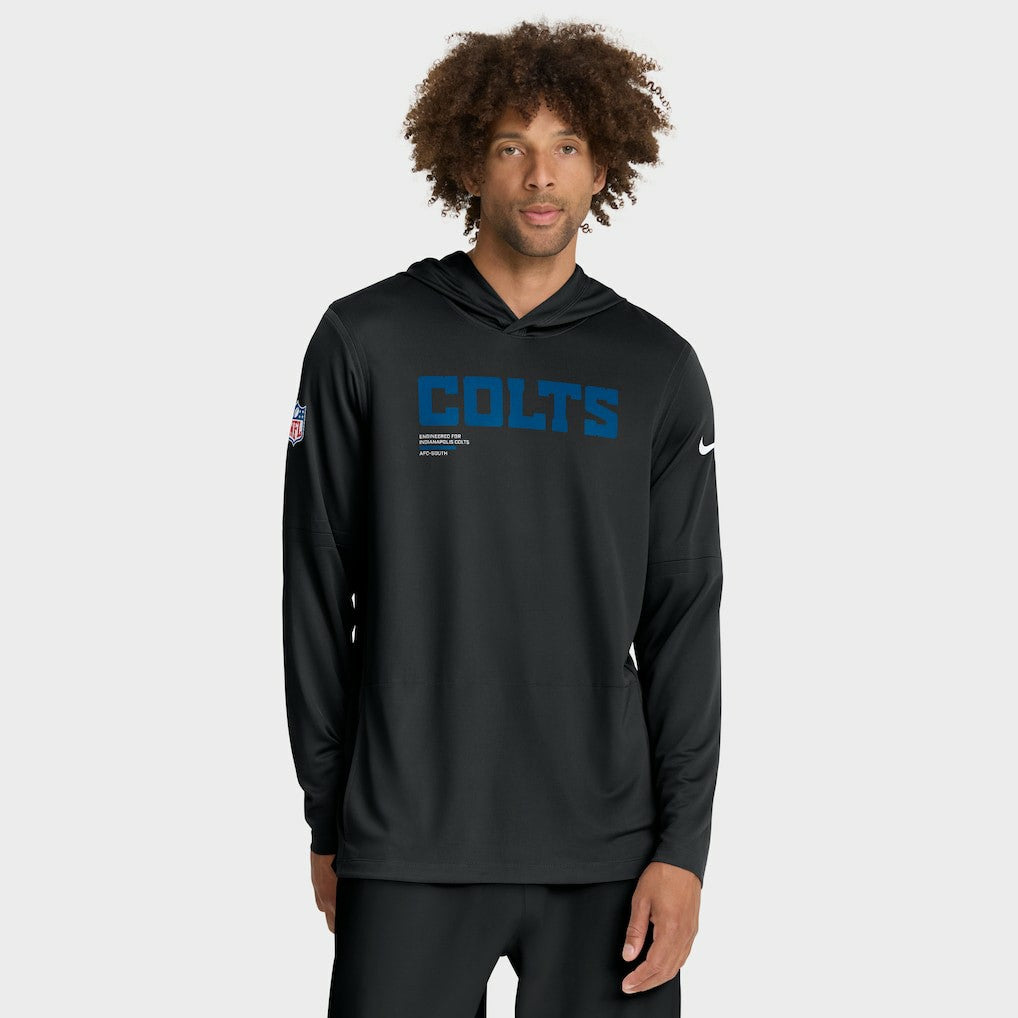 Indianapolis Colts Sideline Pure Fury Performance Long Sleeve Hoodie T-Shirt - Black Hoodies