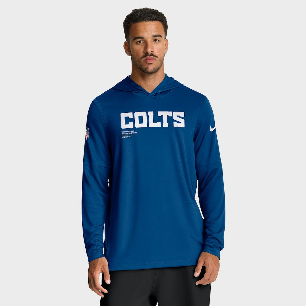 Indianapolis Colts Sideline Pure Fury Performance Long Sleeve Hoodie T-Shirt - Royal Hoodies