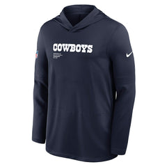 Dallas Cowboys Sideline Pure Fury Performance Long Sleeve Hoodie T-Shirt - Navy Hoodies