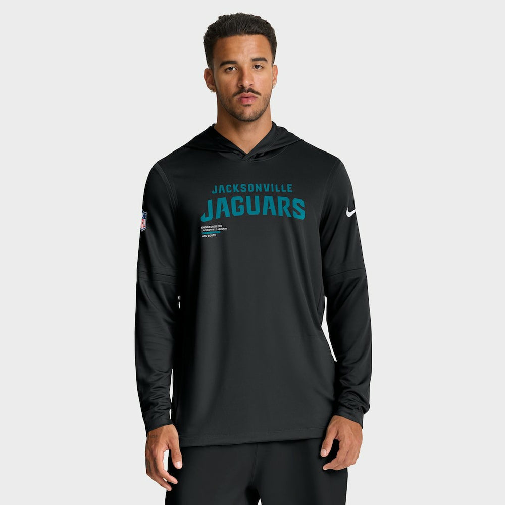 Jacksonville Jaguars Sideline Pure Fury Performance Long Sleeve Hoodie T-Shirt - Black Hoodies