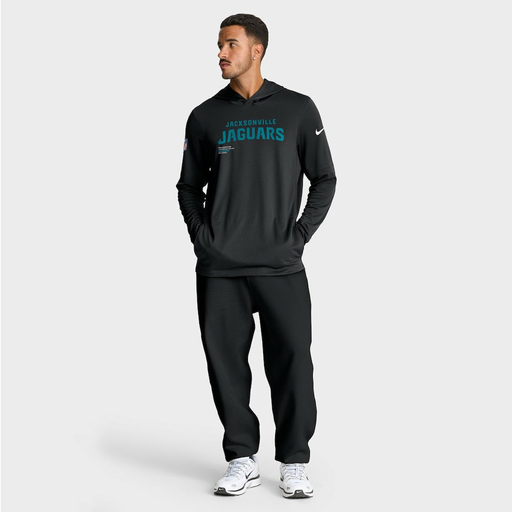 Jacksonville Jaguars Sideline Pure Fury Performance Long Sleeve Hoodie T-Shirt - Black Hoodies