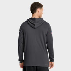 Green Bay Packers Sideline Pure Fury Performance Long Sleeve Hoodie T-Shirt - Anthracite Hoodies