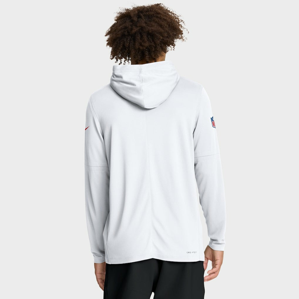 Kansas City Chiefs Sideline Pure Fury Performance Long Sleeve Hoodie T-Shirt - White Hoodies