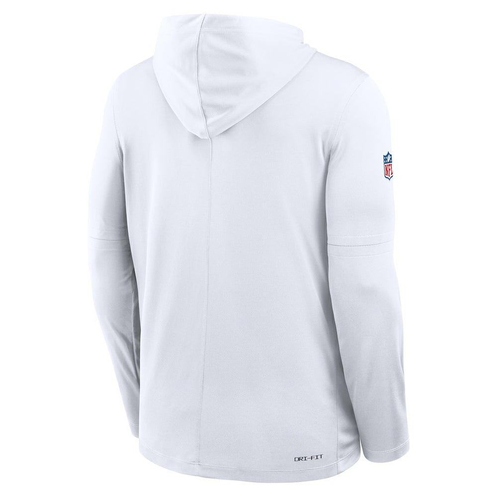 Kansas City Chiefs Sideline Pure Fury Performance Long Sleeve Hoodie T-Shirt - White Hoodies