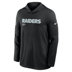 Las Vegas Raiders Sideline Pure Fury Performance Long Sleeve Hoodie T-Shirt - Black Hoodies