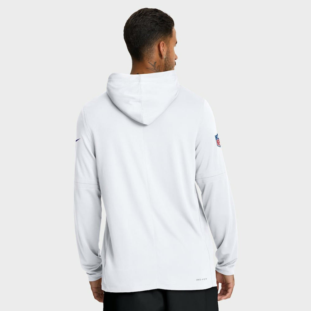 Minnesota Vikings Sideline Pure Fury Performance Long Sleeve Hoodie T-Shirt - White Hoodies