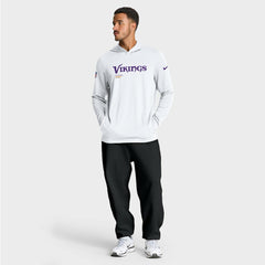 Minnesota Vikings Sideline Pure Fury Performance Long Sleeve Hoodie T-Shirt - White Hoodies
