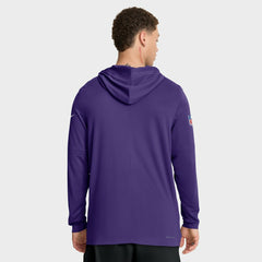Minnesota Vikings Sideline Pure Fury Performance Long Sleeve Hoodie T-Shirt - Purple Hoodies