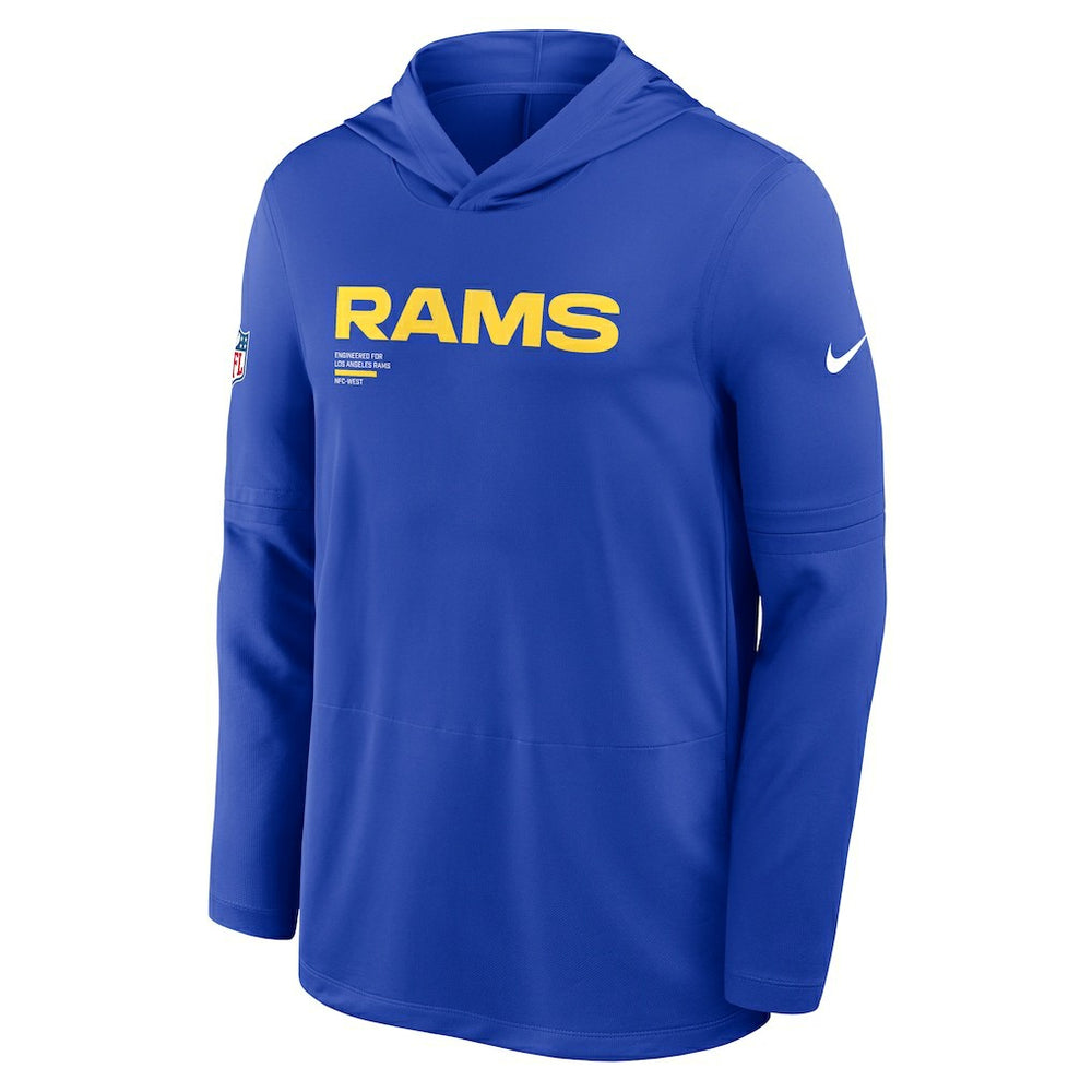 Los Angeles Rams Sideline Pure Fury Performance Long Sleeve Hoodie T-Shirt - Royal Hoodies