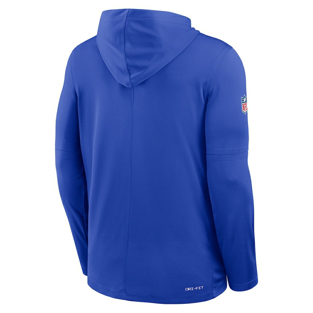 Los Angeles Rams Sideline Pure Fury Performance Long Sleeve Hoodie T-Shirt - Royal Hoodies