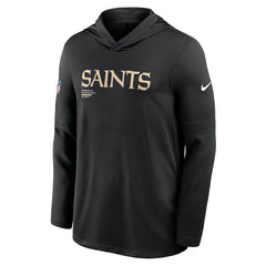 New Orleans Saints Sideline Pure Fury Performance Long Sleeve Hoodie T-Shirt - Black Hoodies