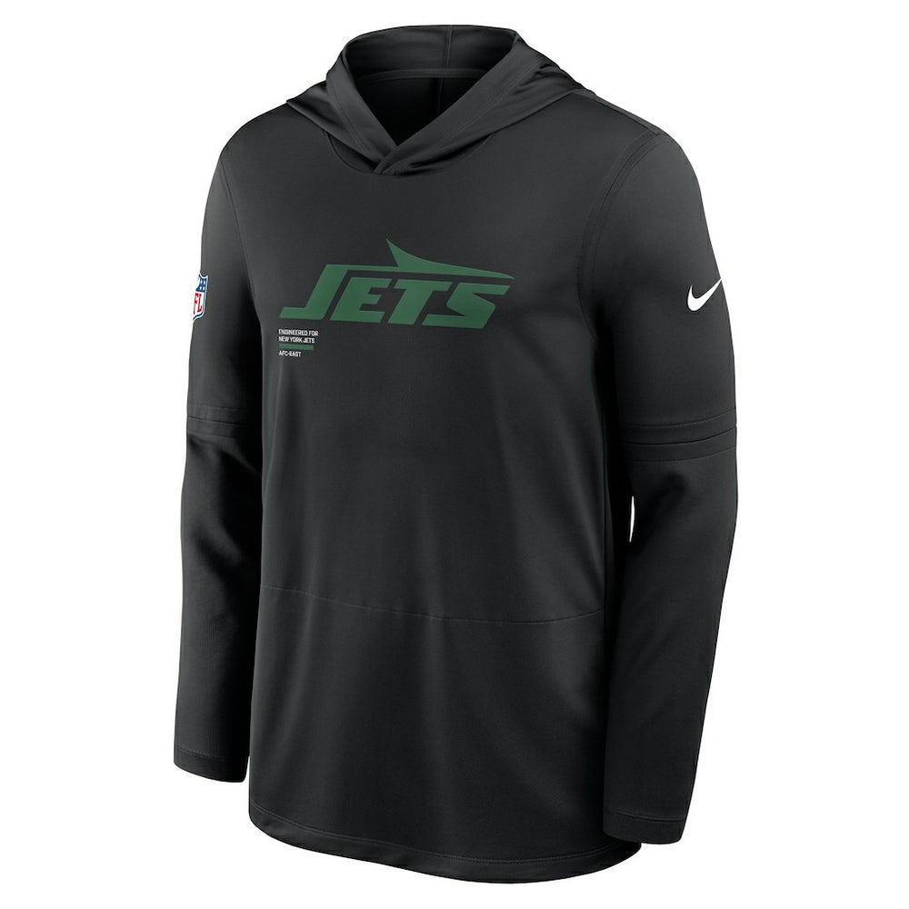 New York Jets Sideline Pure Fury Performance Long Sleeve Hoodie T-Shirt - Black Hoodies