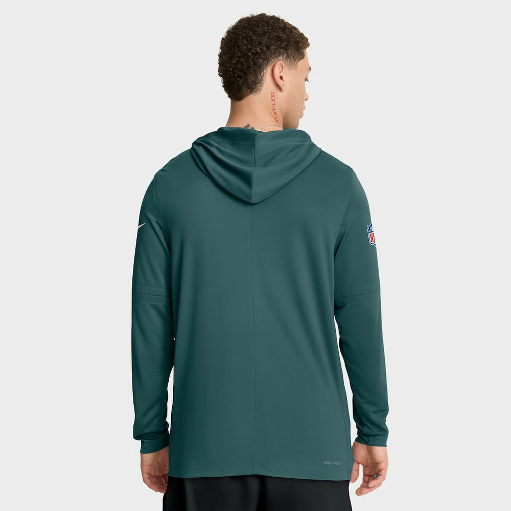 Philadelphia Eagles Sideline Pure Fury Performance Long Sleeve Hoodie T-Shirt - Green Hoodies