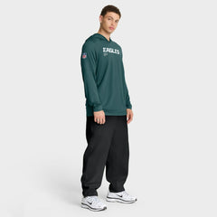 Philadelphia Eagles Sideline Pure Fury Performance Long Sleeve Hoodie T-Shirt - Green Hoodies