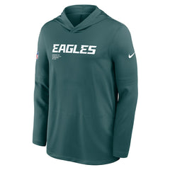 Philadelphia Eagles Sideline Pure Fury Performance Long Sleeve Hoodie T-Shirt - Green Hoodies