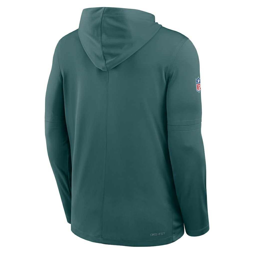 Philadelphia Eagles Sideline Pure Fury Performance Long Sleeve Hoodie T-Shirt - Green Hoodies