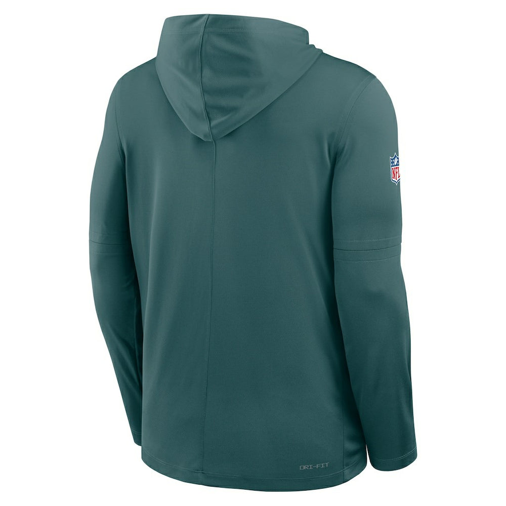 Philadelphia Eagles Sideline Pure Fury Performance Long Sleeve Hoodie T-Shirt - Green Hoodies