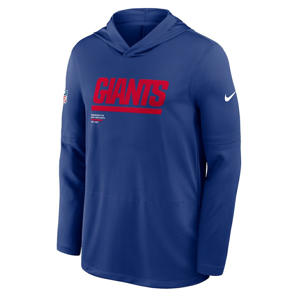 New York Giants Sideline Pure Fury Performance Long Sleeve Hoodie T-Shirt - Royal Hoodies