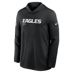 Philadelphia Eagles Sideline Pure Fury Performance Long Sleeve Hoodie T-Shirt - Black Hoodies